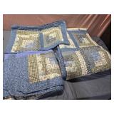 Quilt with 2 sham pillow cases and six matching