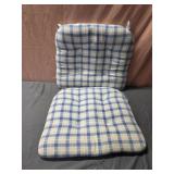 2 blue plaid Chair cusions