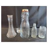 vintage clear glass swing-top utility bottle