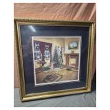 26x26  framed print titled Trimming the Tree by