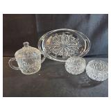 vintage Gorham Althea cut lead crystal open sugar