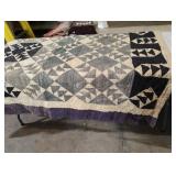 Vintage reversible handmade quilt. Need repair 78