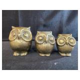 vintage brass owl figurines designed as a