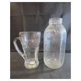 vintage Libbey Coca-Cola heavy clear glass mug ,