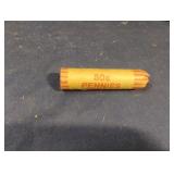 Roll of copper pennies. .50ï¿½