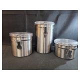 3 Stainless steel canisters