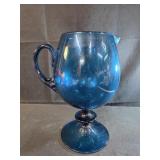 vintage 1970s Large Empoli Italian blue glass
