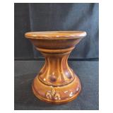 vintage mid-century orange drip-glaze ceramic