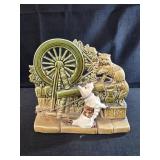 vintage McCoy pottery spinning wheel planter