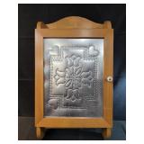 Farmhouse 13x25 wooden wall cabinet features a