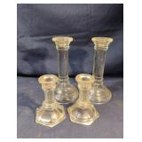 Glass candle stick holders