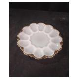 Vintage Anchor Hocking Milk Glass Deviled Egg