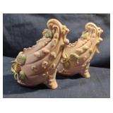 Vintage Victorian-style decorative vases often