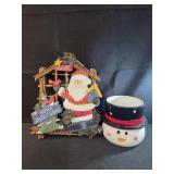 Santa wooden welcome hanger, ceramic edible