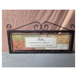 28x14 Faith wall sign features a black metal