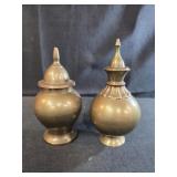 Vintage solid brass ginger jars, made in India
