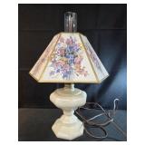 20" vintage ceramic base floral bouquet shade