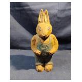 Hand-carved wooden bunny figurine