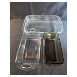 Pyrex and Anchor Hocking glass baking dish and