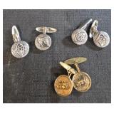 Vintage cufflinks, clowns and locomotive