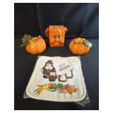 Pumpkin ceramic candle holders , vintage ceramic