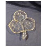 Vintage 3 Leaf Pattern Shape Divided Candy Nut