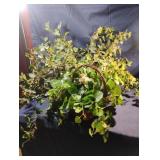Decorative handled baskets with faux ivy