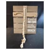13.5x16 wooden cross is designed for a "Cord of