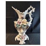 Beautiful ornate Capodimonte porcelain vase