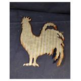 Galvanized metal rooster farm wall decor