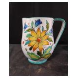 Vintage Italian ceramic pitcher vase adorned with