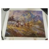 artwork is "Packing Out of the High Country" by