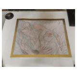 lithograph titled "Motherhood" by Israeli artist