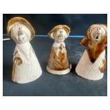 3 canole snissers pottery