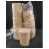 Paper cups with lids. 25 total