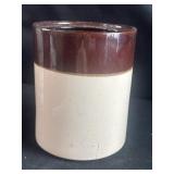 Primitive Two-Tone Stoneware Crock Pot Farmhouse