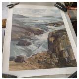 coastal landscape print titled "The Drifters" by