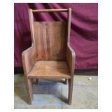 Small wood chair with towel rack