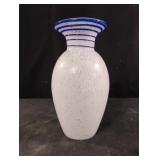 Vintage hand-blown art glass vase featuring a