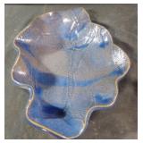 Unique blue glazed pottery bowl