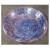 Unique purple and blue pottery bowl