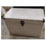 Faux wicker storage trunk