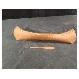 vintage handmade birch bark souvenir canoe model