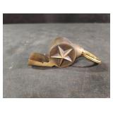 vintage-style solid brass whistle