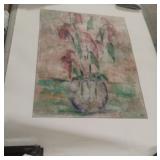 Impressionistic floral still-life painting