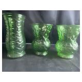 E. O brody co. green vases
