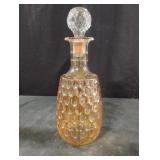 Vintage Iridescent Amber Decanter with Stopper,
