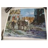 Vintage lithograph ï¿½Last to Arriveï¿½ by American