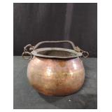 vintage hand-hammered copper cauldron