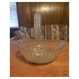 Vintage Pressed Clear Pattern Sandwich Glass Oval